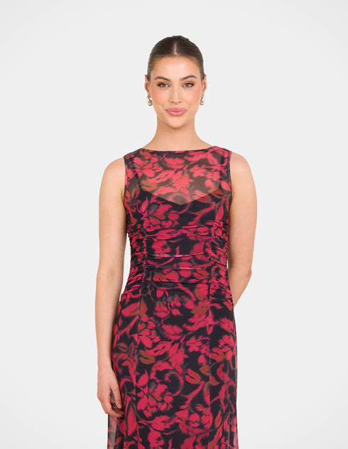 Qadisha Sheer Mesh Maxi Dress